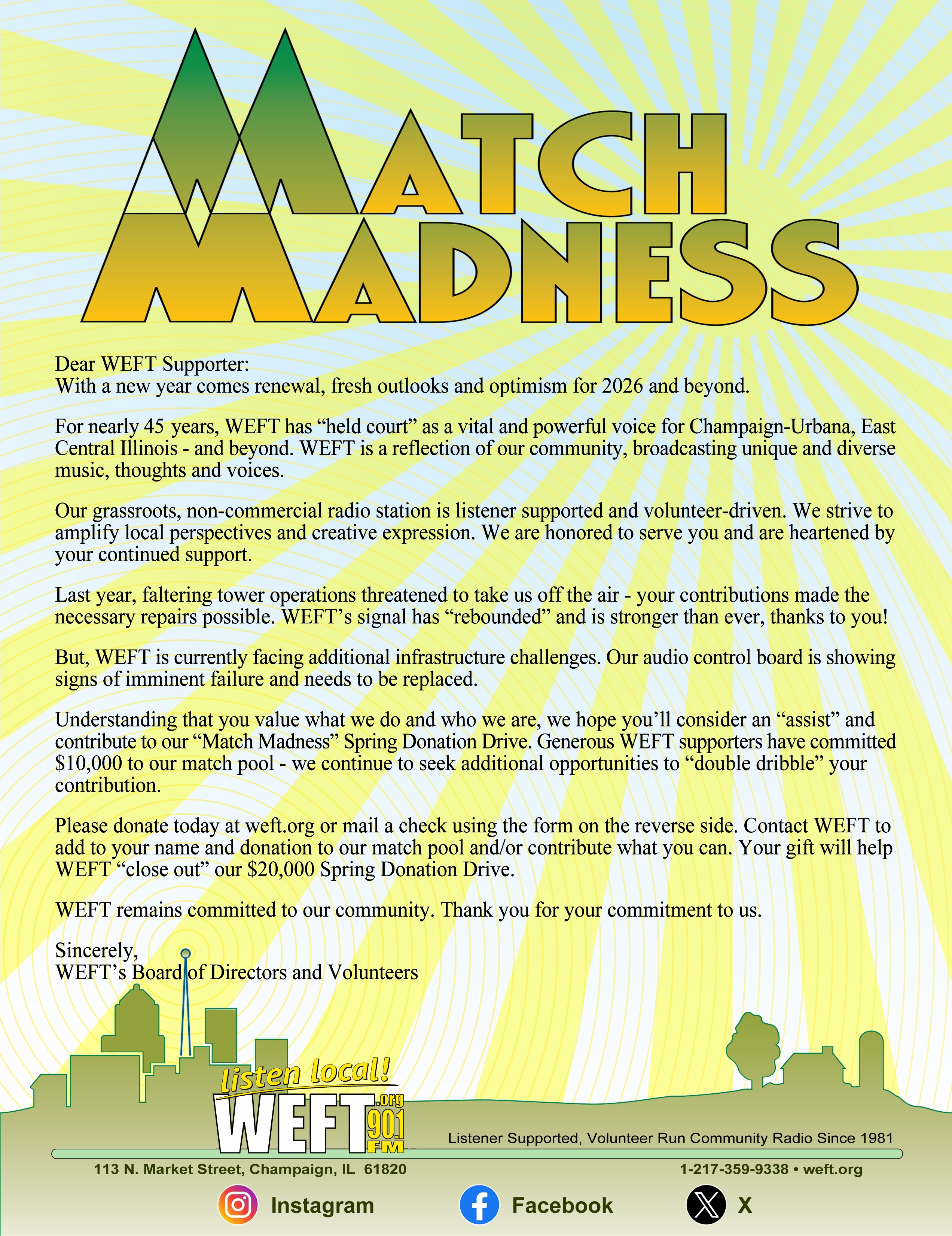 WEFT Spring Donation Drive